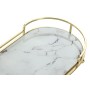 Set of trays Home ESPRIT White Golden Modern 31 x 17 x 5 cm (2 Units)