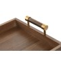 Plateau apéritif Home ESPRIT Doré Naturel Métal Acacia 39 x 26,5 x 8 cm