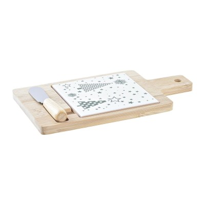 Ensemble à apértif DKD Home Decor Blanc Vert Bambou Grès (21,5 x 11,8 x 1,5 cm)