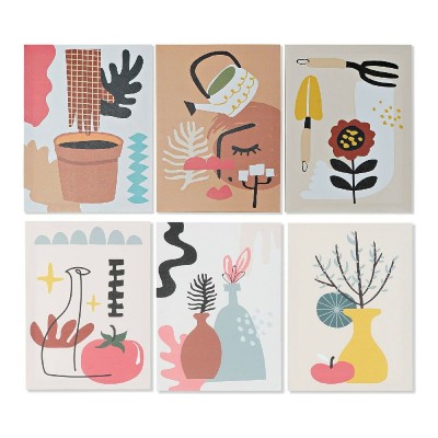 Cadre DKD Home Decor Plants Pot Scandinave 30 x 1,8 x 40 cm Multicouleur