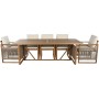 Ensemble Table + Chaises Home ESPRIT Marron Corde Bois d'eucalyptus 230 x 100 x 75 cm