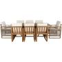 Ensemble Table + Chaises Home ESPRIT Marron Corde Bois d'eucalyptus 230 x 100 x 75 cm