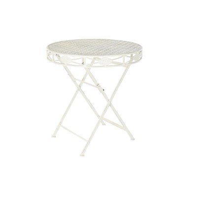 Table de Salle à Manger Home ESPRIT Blanc Métal 70 x 70 x 73 cm