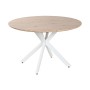 Dining Table Home ESPRIT White Brown Iron MDF Wood 120 x 120 x 75 cm