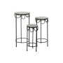 Set of 3 tables Home ESPRIT Black 30 x 30 x 69 cm (3 Pieces)