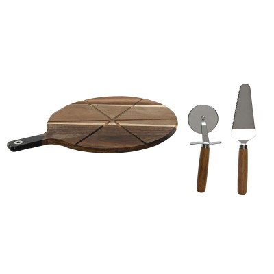 Pizza Mould Home ESPRIT Natural 30 x 40 x 1,5 cm (3 Pieces)