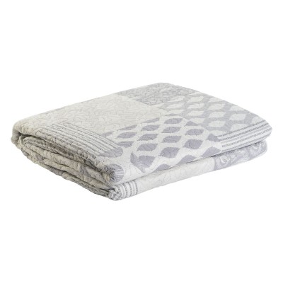 Couvre-lit DKD Home Decor Beige Gris Lit king size 270 x 270 x 1 cm