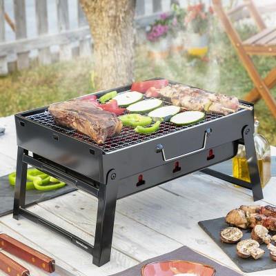 Folding Portable Barbecue for use with Charcoal BearBQ InnovaGoods V0103439 Black Iron (Refurbished A)