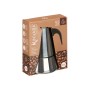 Italian Coffee Pot Kinvara S12AA-4T Black Silver Steel 4 Cups