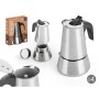 Italian Coffee Pot Kinvara S12AA-4T Black Silver Steel 4 Cups