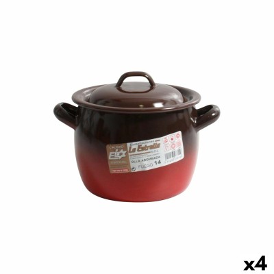 Marmite avec couvercle La Estrella Fuego ø 12 x 11 cm (4 Unités)