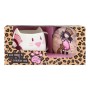 Cup with Plate Gorjuss Purrrrrfect Love Leopard Polyurethane