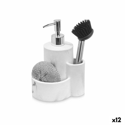 Distributeur de Liquide Vaisselle 2 en 1 Kinvara B5614 Plastique Polyrésine 14 x 18,5 x 12 cm Cuisine (12 Unités)