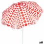 Beach parasol Aktive Red 200 x 205 x 200 cm (6 Units)