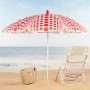 Beach parasol Aktive Red 200 x 205 x 200 cm (6 Units)