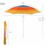 Beach parasol Aktive Multicolour 180 x 195 x 180 cm (6 Units)