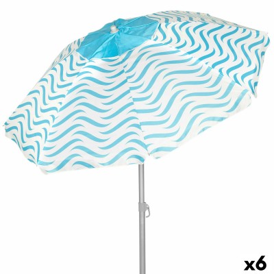 Beach parasol Aktive Blue Ø 220 cm 220 x 200 x 220 cm (6 Units)
