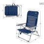 Beach Chair Aktive Navy Blue 47 x 89 x 56 cm (4 Units)