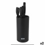 Set of Kitchen Knives and Stand Quttin Nero 5 Pieces (2 Units)