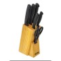 Set of Kitchen Knives and Stand Quttin Nero Black 7 Pieces (2 Units)