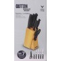 Set of Kitchen Knives and Stand Quttin Nero Black 7 Pieces (2 Units)
