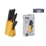 Set of Kitchen Knives and Stand Quttin Nero Black 7 Pieces (2 Units)