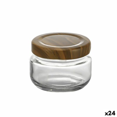 Pot en verre La Mediterránea WOOD 140 ml (24 Unités)