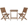 Table set with 2 chairs Home ESPRIT Brown 60 x 60 x 74 cm