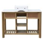 meuble bas pour lavabo Home ESPRIT Blanc Naturel Céramique Bois de manguier 120 x 50 x 82 cm