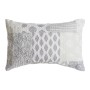 Cushion DKD Home Decor Beige Grey Polyester Patchwork 60 x 10 x 40 cm