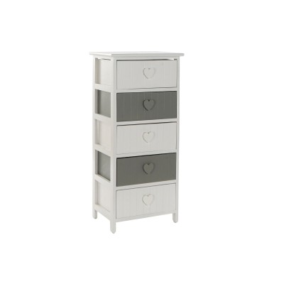 Caisson à Tiroirs Home ESPRIT Blanc Gris 40 x 29 x 90 cm