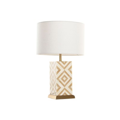 Lampe de bureau Home ESPRIT Blanc Beige Doré 50 W 220 V