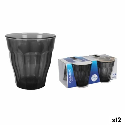 Verre d'eau Duralex Picardie Noir Gris 250 ml 4 Pièces (12 Unités)