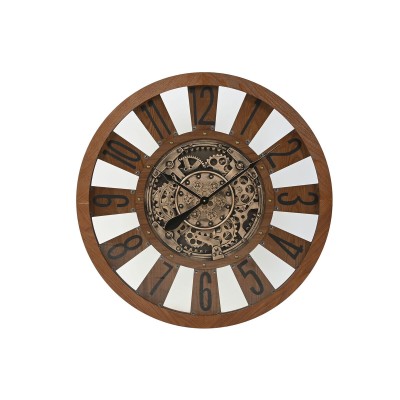 Horloge Murale Home ESPRIT Naturel Bois Métal 80 x 9,5 x 80 cm