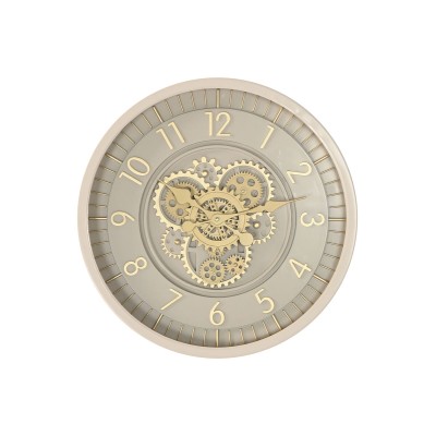Horloge Murale Home ESPRIT Beige Doré Verre Fer 46 x 8,5 x 46 cm