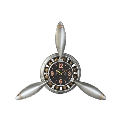 Wall Clock Home ESPRIT Golden Silver PVC Metal Helices Vintage 133 x 24 x 120 cm