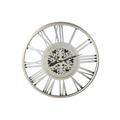 Horloge Murale Home ESPRIT Argenté Fer 102 x 9,5 x 102 cm