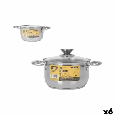 Casserole with lid Quttin New neron Ø 28 x 20 x 11 cm (6 Units)