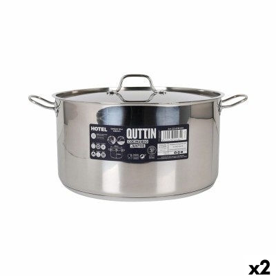 Casserole avec Couvercle Quttin ø 34 x 18 cm (2 Unités)