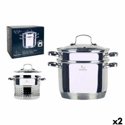 Casserole with Lid Santa Clara 4,5 L Ø 22 x 30 x 19,5 cm (2 Units)
