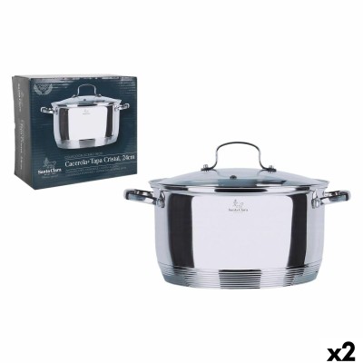 Casserole avec Couvercle Santa Clara Ø 25,5 x 34 x 15 cm (2 Unités)