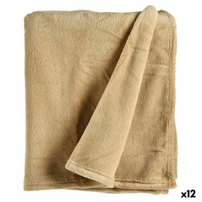 Couverture Polaire Beige (125 x 0,5 x 150 cm) (12 Unités)
