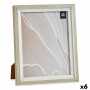 Cadre photo 24 x 2 x 29 cm Verre Beige Blanc Plastique (6 Unités)