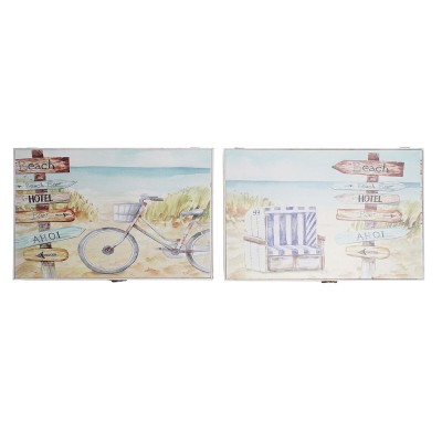 Decorative box DKD Home Decor Multicolour MDF Wood Beach Mediterranean Counter (2 Units)
