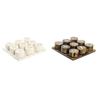 Decorative Figure DKD Home Decor Board game 20,5 x 20,5 x 5 cm White Amber Metallic Modern