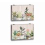 Decorative box DKD Home Decor Green Beige MDF Wood Plant pot Plant Counter (2 Units)