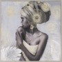 Painting Home ESPRIT Colonial Golden African Woman 80 x 2,8 x 80 cm (2 Units)