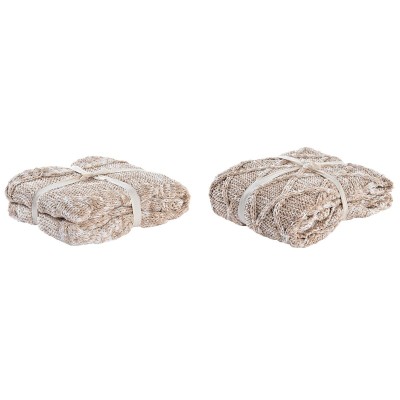 Couvre-Lits DKD Home Decor Rose clair 150 x 125 x 1 cm (2 Unités)