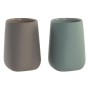 Toothbrush Holder DKD Home Decor Green Beige Dolomite 8 x 8 x 11 cm (2 Units)