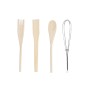 Pot for Kitchen Utensils DKD Home Decor Metal Dolomite MDF Wood 12 x 12 x 25 cm (3 Units)
